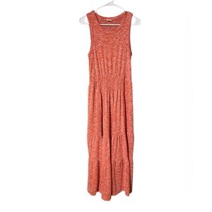 LOU & GREY For Loft Heather Tiered Maxi Dress Women’s Medium Sleeveless Orange